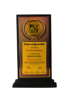 Plaque Of Appreciation Award Keynote Lecture Goa 2023